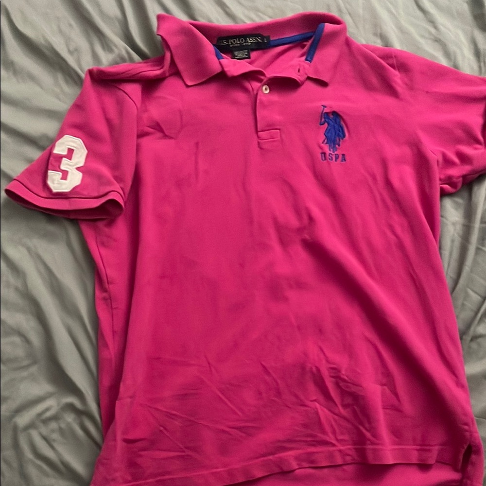US Polo Assn Pink Polo Shirt